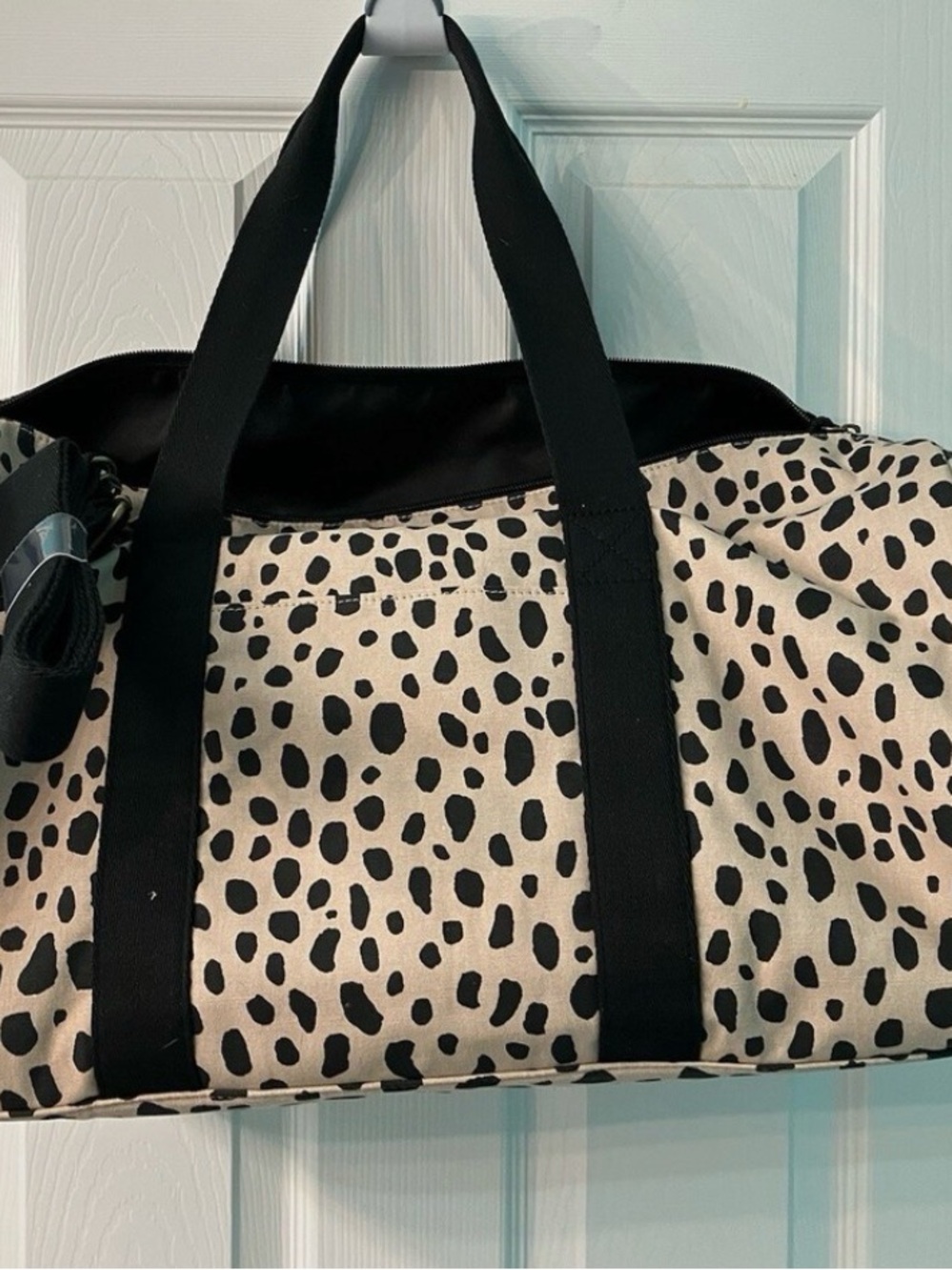 5/$10 item Stylish Black and White Spotted Weekender Bag